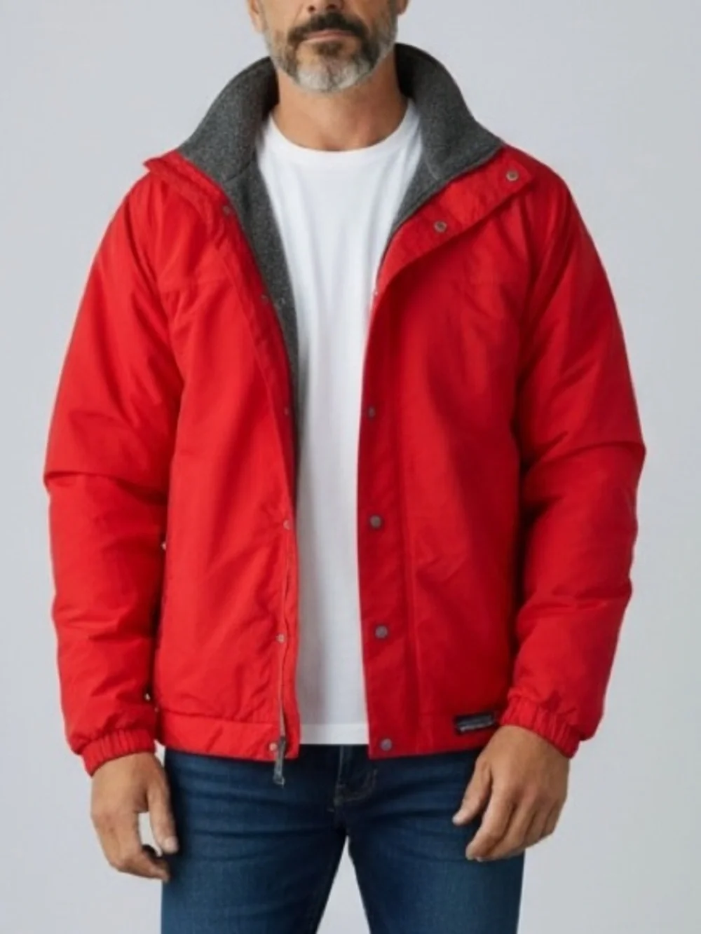 Vintage 80s/90s Red Patagonia Shelled Synchilla, fleece lined sz L